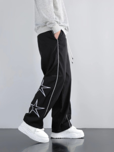2026 New Lightweight Canvas Fleece Cotton Custom Wholesale Men's Sweatpants Formal Style Black Color - Product Image 3