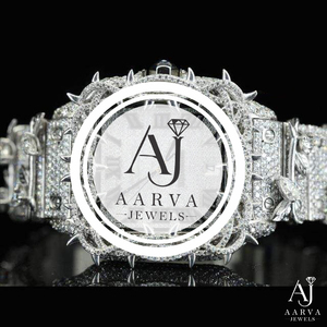 Montre mécanique de luxe avec cadran en strass, style bracelet, montre-bracelet argentée, aspect diamant, cadeau, bijoux - Product Image 1