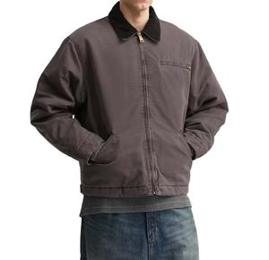 Custom Organic Cotton Denim <b>Worker</b> <b>Jacket</b> Heavyweight Breathable Windproof Embroidery Vintage Winter Lose Fit Street Style Front - Product Image 5