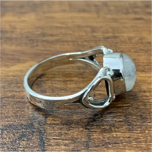 Elegant Vintage Round Moonstone Sterling Silver <b>Statement</b> <b>Ring</b> for Women Everyday Wear Gemstone Jewelry - Product Image 3