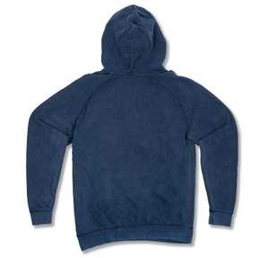 Oversized Acid Washed Denim Blue Raglan Pullover Hoodie Casual Loose <b>Longline</b> Hooded Loose Fit Heavyweight <b>Fleece</b> Pullover - Product Image 2