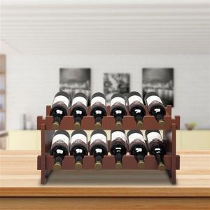 Porte-vin classique à 2 niveaux empilable, capacité de 12 bouteilles, pour bar ou cave à vin - Product Image 5