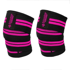 Professional Knee Wraps for Gym Weightlifting & Powerlifting Elastic <b>Compression</b> Adjustable Knee Support Custom Logo Knee Wraps - Product Image 4