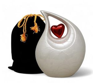 Classic Aluminum Tear Drop Memorial Cremation <b>Keepsake</b> Urn <b>Ash</b> Holder Crafted With Elegant Artistic Appearance - Product Image 2