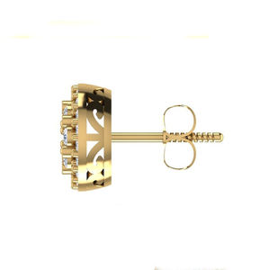 Pendientes de diamantes de 10K cultivados en laboratorio de lujo, corte brillante, chapado en oro de 1 quilate, joyería fina clásica para mujer, proveedor mayorista - Product Image 3