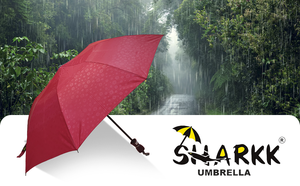 Parapluie de voyage compact PUMA7 rouge à 2 plis pour hommes et femmes, parapluie de pluie léger à motif floral avec armature en acier allié - Product Image 6