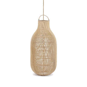 Abat-jour suspendu en rotin tressé, fait main, naturel, style scandinave bohème, pour plafonnier, éclairage et décoration de salle à manger - Product Image 1