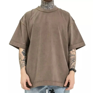 T-shirt Homme en Coton Délavé Style Vintage Classique, Coupe Décontractée, Col Rond, Tissu Lourd, Idéal pour le Quotidien et le Streetwear - Product Image 4