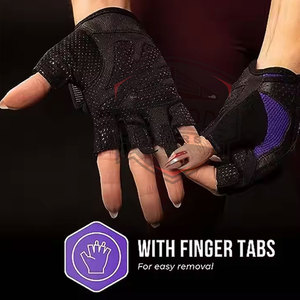 Wholesale Price Half Finger Leather Gym <b>Weight</b> Lifting Workout <b>Gloves</b> with Customized Logo - Product Image 5