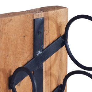 Estante de vino de madera maciza de teca para 6 botellas Tamaño 13,8 "x 13,8" x 39,4 "Elegante y duradero - Product Image 5