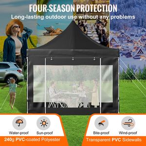 10 X 10 FT Pop up <b>Canopy</b> <b>Tent</b> with Removable Sidewalls Wheeled Bag UV Resistant Waterproof Insulation for Outdoor Patio Gazebo - Product Image 3