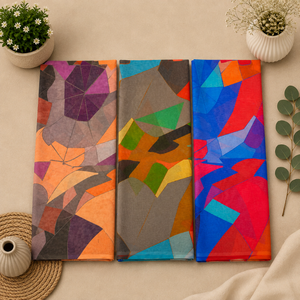 Toub con Estampado Abstracto |   Tela Africana 100% Algodón Voile Sin Coser para Mujer, Prenda Tradicional, Elegante, Étnica y Cultural para Ocasiones Especiales - Product Image 1