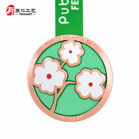 Médaille personnalisée, Médaille de récompense en verre teinté, Médaille de présentation, Médailles sportives en alliage de zinc pour marathon, course de 5 km