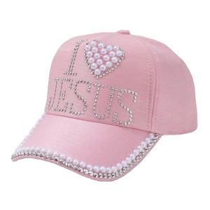 2026 gorras de béisbol personalizadas para mujer Love Jesus Stones Bling Rhinestone - Product Image 6