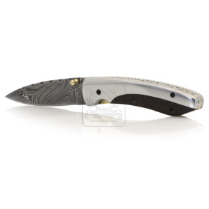 Wholesale Damascus <b>Deal</b> Handmade Folding Pocket Knife DD-FK-889 Exotic Ebony Wood Handle Stainless Steel Bolsters Hunting Knife - Product Image 6