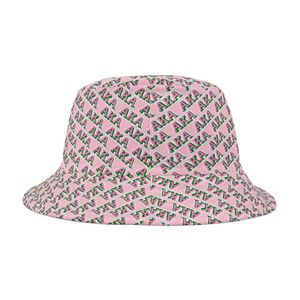 AKA All Over Print <b>Bucket</b> <b>Hat</b> AKA Greek <b>Reversible</b> Fisherman Cap Pink Cotton Summer Sun <b>Hat</b> Outdoor Fashion Accessory - Product Image 1