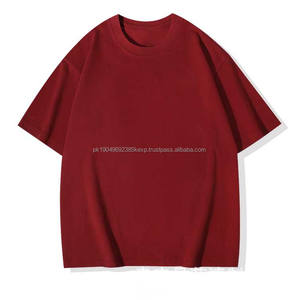 T-shirt uni à manches courtes, col rond, épaules tombantes, en coton pur 260g, avec logo personnalisé OEM imprimé et broderie - Product Image 2