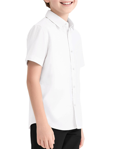 เสื้อเชิ้ตนักเรียนชายประถม แขนสั้น ผ้าฝ้าย 100% คุณภาพสูง แบบติดกระดุม - Product Image 2