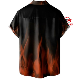 Chemise Hawaïenne Homme ORVO Sports en Tricot 100% Polyester 140g à Manches Courtes Col Rabattu Imprimé Papillon Décontractée pour l'Été et la Plage - Product Image 4