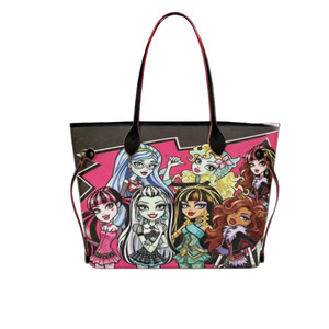 Bolso Tote de PU con Estampado de Dibujos Animados de Monster High, Correa Extraíble, Gran Capacidad, Estilo Casual, para Uso Diario de Mujeres, Cierre de Cremallera con Logotipo Personalizado - Product Image 1