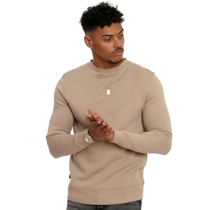 Sudadera de Algodón 100% Blanca Sólida de Invierno con Logotipo Personalizado para Hombre, Jersey de Cuello Redondo Barato, Tejido Antiencogimiento, Secado Rápido, Impermeable - Product Image 1