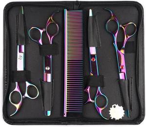 Juego de Tijeras Profesionales para Peluquería Canina de 8 Pulgadas, Acero Inoxidable Japonés 440C, Borde Semi-Convexo, 28 Dientes, Tensión Ajustable - Product Image 2