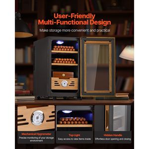 Humidor Elettrico per Sigari in Legno di Cedro Spagnolo da 23L con Armadietto per 150 Sigari e Controllo della Temperatura per Uso Domestico - Product Image 6