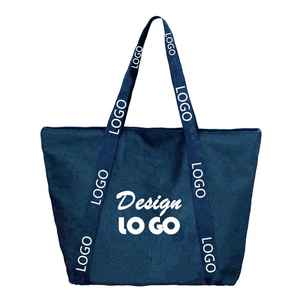 Sac fourre-tout minimaliste en toile de coton avec logo et taille personnalisés, idéal pour le shopping et les voyages - Product Image 1