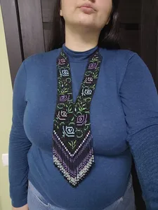 BEAUTYFULL UNIQUE DESIGN Bohemian NecklaceTribal Ukrainian Necklace Unique African Woman Necklace with earring,for WEDDING - Product Image 5