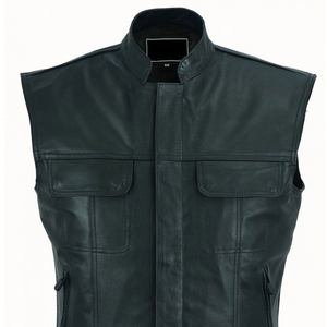 Gilet en cuir personnalisé pour moto, veste sans manches pour motard, gilet à patchs personnalisés, fabrication OEM ODM, vente en gros - Product Image 5
