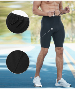 <b>Men</b> Compression <b>Shorts</b> Mid Waist Drawstring Quick Dry Solid Spandex Polyester Sporty Gray Blue <b>Black</b> - Product Image 4