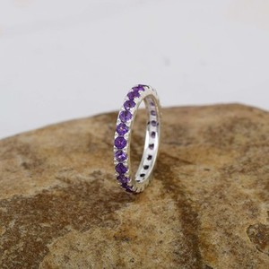 แหวนผู้หญิง แหวนเงินแท้ 925 ประดับพลอยอเมทิสต์สีม่วงธรรมชาติ 100% สไตล์โบฮีเมียน วินเทจ เครื่องประดับชั้นดี - Product Image 5