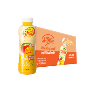 A-Dew 450ml Boisson au jus de mangue et de graines de chia aromatisée pour stimuler la santé cardiovasculaire, riche en vitamines, emballée en bouteille - Product Image 3