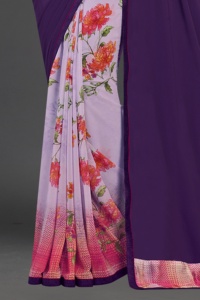 Ropa de fiesta de Bollywood paquistaní de alto diseñador Ocasiones casuales Impreso tradicional Media mitad Sari Blanco Rangoli Encaje Salwar - Product Image 6