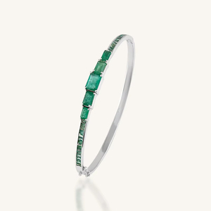 Brazalete de Esmeralda en Plata de Ley 92.5 KLSB-20636 - Product Image 1