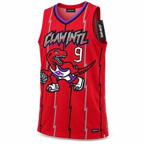 เสื้อบาสเก็ตบอล Claw Intl สีแดง พิมพ์ลายแบบรีดร้อน เสื้อกล้ามยูนิเซ็กซ์ หมายเลข 9 สำหรับวัยรุ่น แห้งเร็ว สายปรับได้ ระบายอากาศได้ดี - Product Image 2