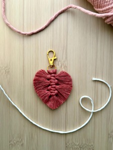 Leaf Shape Macrame <b>Key</b> Chain Handmade Boho Style For Travel <b>Accessory</b> For Easy <b>Key</b> Identification Handcrafted From India - Product Image 3