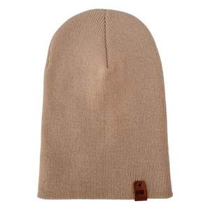 Bonnets traditionnels en laine unie beige sable à revers - Product Image 4