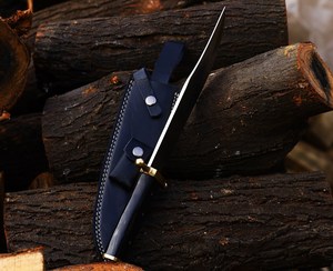 Couteau Bowie à pointe clip forgé sur mesure, fait main, qualité DIY, lame en acier D2, manche en corne, OEM, survie en extérieur - Product Image 5