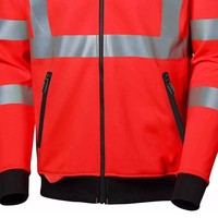 Sweat à capuche zippé de sécurité pour hommes, conforme à la norme ANSI Classe 2, avec LED clignotantes, imperméable, léger, réfléchissant, entièrement personnalisable pour la construction