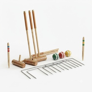 Ensemble de croquet de jardin, équipement sportif professionnel pour l'extérieur, maillettes en bois de qualité supérieure, collection complète de jeux familiaux durables - Product Image 1