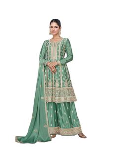 Último diseñador Chinon Silk Sequence Work Sharara Suit de Fab Zone - Product Image 1