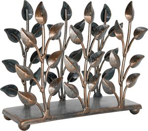 Porte-serviettes en bronze vertical en métal décoratif en forme de feuille, distributeur de serviettes en papier, support de table pour cocktails, organiseur de salle à manger - Product Image 4