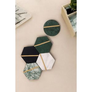 Sous-verres en marbre écologiques personnalisés, durables, lavables, en pierre naturelle avec option de logo, sous-verres promotionnels - Product Image 1