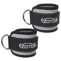 Attaches de cheville rembourrées en néoprène, sangles de machine à câble robustes à double anneau en D, logo personnalisé, fournisseur en gros
