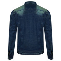 Fournisseur OEM ODM de vêtements en denim – Veste en jean slim fit pour homme, bleu délavé, boutonnée, décontractée, à manches longues et col rabattu