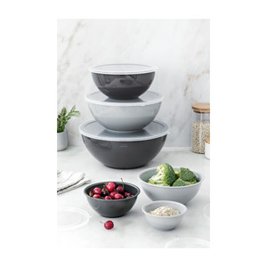 Set di 6 ciotole multiuso Lacor con coperchi, contenitori per alimenti, colore grigio - Product Image 2