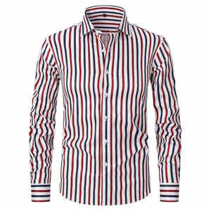 Camisa de Vestir de Franela Personalizada para Hombre, Cuello Alto, Botones de Cuerno, Algodón, Secado Rápido, Transpirable, Estilo Casual - Product Image 1