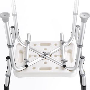 Sgabello da Doccia Regolabile in Altezza, Sedia Antiscivolo con Schienale per Vasca da Bagno, Attrezzatura di Sicurezza per il Bagno - Product Image 5