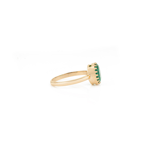 Colección Fina Hecha a Mano, Anillo de Compromiso con Piedra Única de Esmeralda Zambiana de 2 Ct. con Corte Ovalado, Joyería de Oro Amarillo Real de 18K - Product Image 5